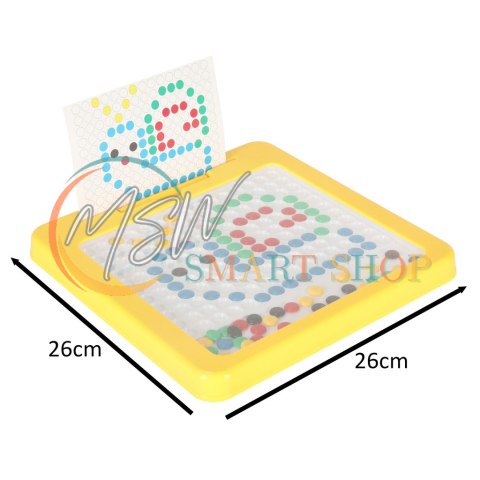 Tablica magnetyczna montessori mozaika kolorowe kropki żółta 26 x 26 cm