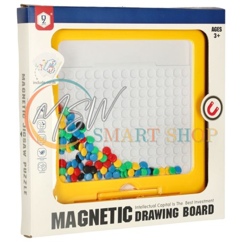 Tablica magnetyczna montessori mozaika kolorowe kropki żółta 26 x 26 cm
