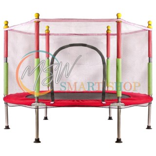 Trampolina do domu ogrodu dla dzieci siatka 140cm 55inch czerwona