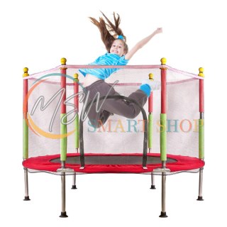 Trampolina do domu ogrodu dla dzieci siatka 140cm 55inch czerwona