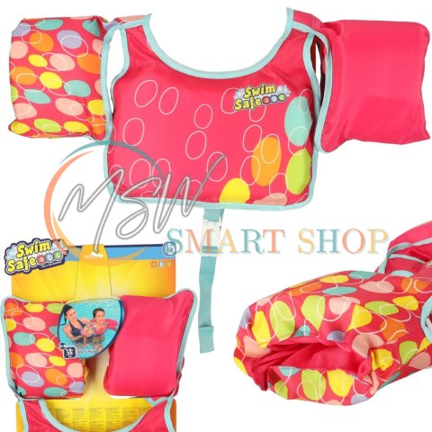 Kamizelka dmuchana BESTWAY 32174 kapok z rękawkami 3-6lat 19-30kg różowa