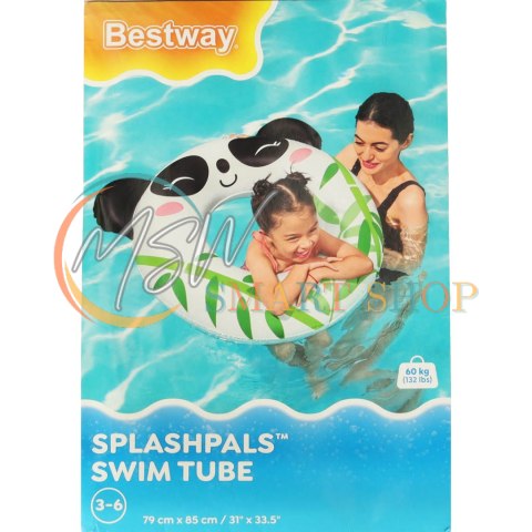 Kółko do pływania dmuchane BESTWAY 36351 panda 85-76cm