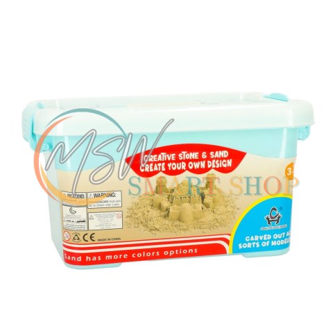 Piasek Kinetyczny w wiaderku 1kg foremki beżowy