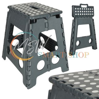 Stołek taboret składany antypoślizgowy 39cm ciemny szary