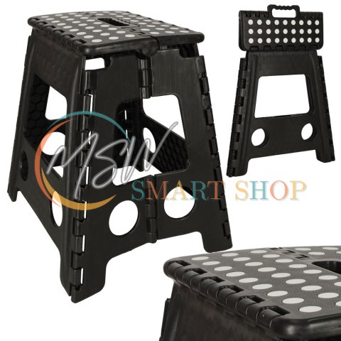 Stołek taboret składany antypoślizgowy 39cm czarny