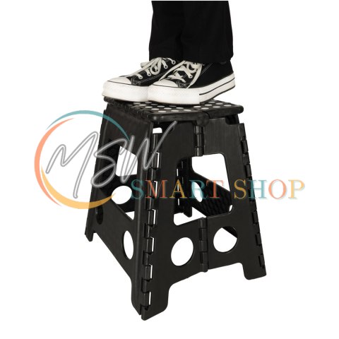 Stołek taboret składany antypoślizgowy 39cm czarny