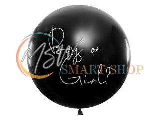 Balon Gender Reveal Chłopiec czy dziewczynka niebieskie konfetti 100cm