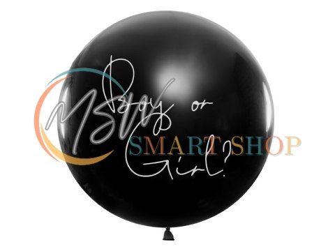 Balon Gender Reveal Chłopiec czy dziewczynka niebieskie konfetti 100cm Balon Gender Reveal Chłopiec czy dziewczynka niebieskie konfetti 100cm