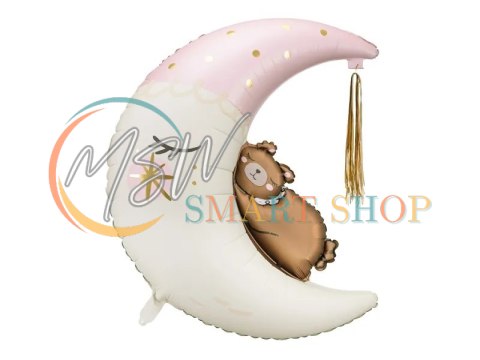 Balon foliowy Miś na księżycu 71cm x 86cm Balon foliowy Miś na księżycu 71cm x 86cm