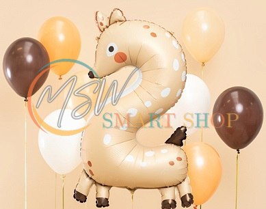 Balon foliowy urodzinowy cyfra "2" - Sarenka 50x88 cm Balon foliowy urodzinowy cyfra "2" - Sarenka 50x88 cm