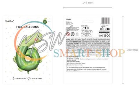 Balon foliowy urodzinowy cyfra "6" - Żółw 57x86 cm Balon foliowy urodzinowy cyfra "6" - Żółw 57x86 cm