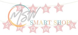 Baner napis na baby shower gwiazdki jasnoróżowe 290cm x 16,5cm