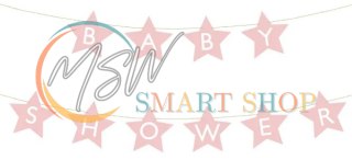 Baner napis na baby shower gwiazdki jasnoróżowe 290cm x 16,5cm