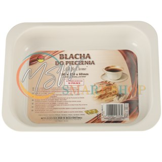 Blacha do pieczenia tortownica forma do ciast wypieków tłoczona 29cm x 22cm x 6cm brązowa