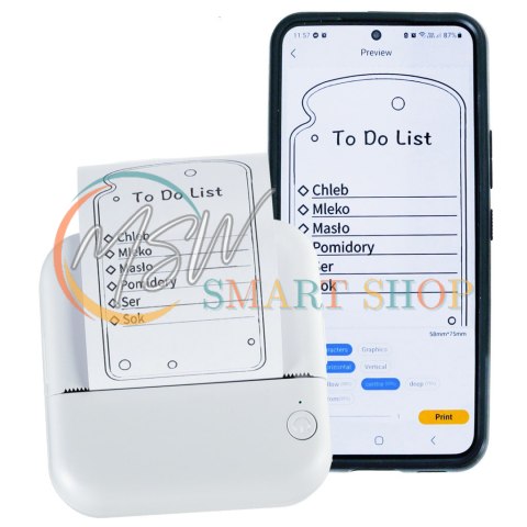 Drukarka mini termiczna do zdjęć notatek kieszonkowa bluetooth