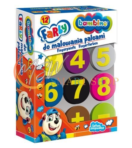 Farby do malowania palcami Bambino 12 kolorów Farby do malowania palcami Bambino 12 kolorów