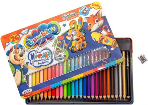 Kredki ołówkowe w metalowym etui Bambino 24 kolory Kredki ołówkowe w metalowym etui Bambino 24 kolory