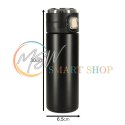 Kubek bidon termiczny z ustnikiem termos LED 420ml czarny