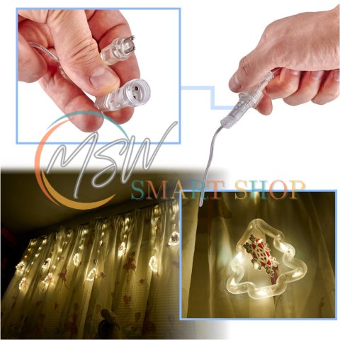 Kurtyna LED na okno girlanda świąteczna choinkowa 3 m 125 LED