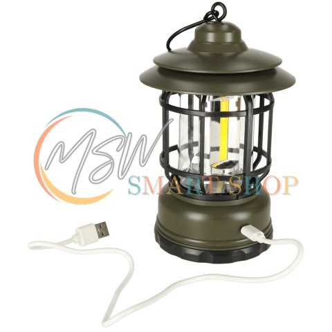 Lampa ogrodowa kempingowa na biwak z uchwytem piknik akumulatorowa USB