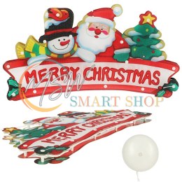 Lampki LED wisząca dekoracja okna świąteczna Merry Christmas XXL 45cm