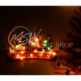 Lampki LED wisząca dekoracja okna świąteczna Merry Christmas XXL 45cm