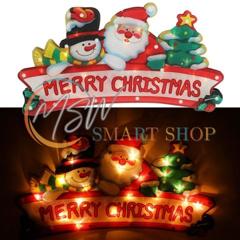 Lampki LED wisząca dekoracja okna świąteczna Merry Christmas XXL 45cm Lampki LED wisząca dekoracja okna świąteczna Merry Christmas XXL 45cm