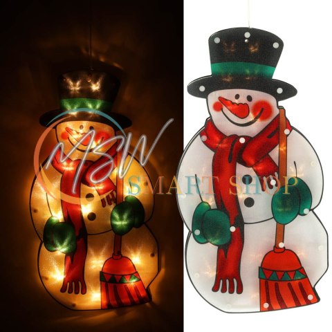 Lampki LED wisząca dekoracja okna świąteczna bałwan XXL 45cm