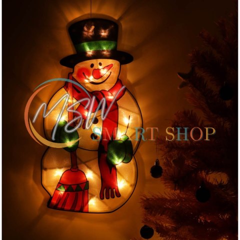 Lampki LED wisząca dekoracja okna świąteczna bałwan XXL 45cm