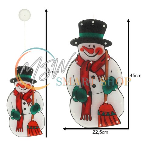 Lampki LED wisząca dekoracja okna świąteczna bałwan XXL 45cm