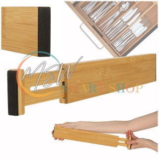 Organizer do szuflady bambusowy separator regulowany na sztućce narzedzia 43cm 1 sztuka