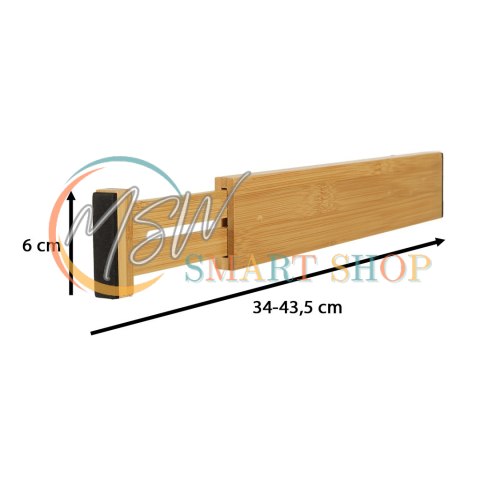 Organizer do szuflady bambusowy separator regulowany na sztućce narzedzia 43cm 1 sztuka Organizer do szuflady bambusowy separator regulowany na sztućce narzedzia 43cm 1 sztuka