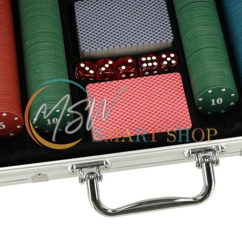 Poker zestaw do gry w walizce 500 żetonów 2 talie kart