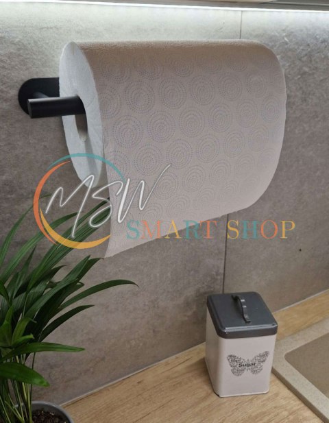 Uchwyt wieszak na papier ręcznik papierowy kuchenny taśma dwustronna mat loft czarny Uchwyt wieszak na papier ręcznik papierowy kuchenny taśma dwustronna mat loft czarny