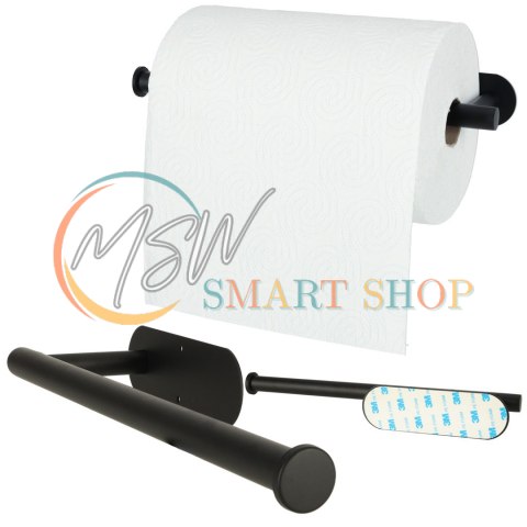 Uchwyt wieszak na papier ręcznik papierowy kuchenny taśma dwustronna mat loft czarny Uchwyt wieszak na papier ręcznik papierowy kuchenny taśma dwustronna mat loft czarny
