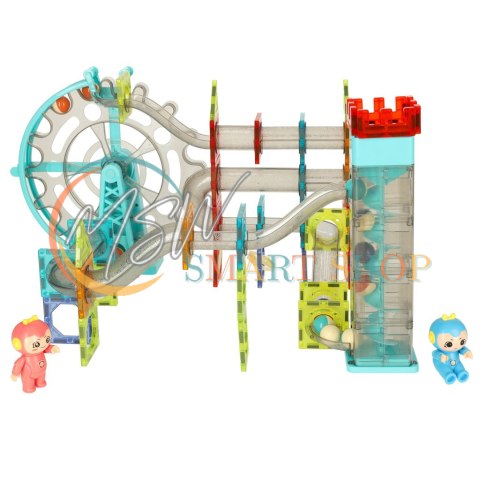 Klocki magnetyczne magnetic sticks marble tor kulkowy z dźwiękiem muzyką grający 118 elementów