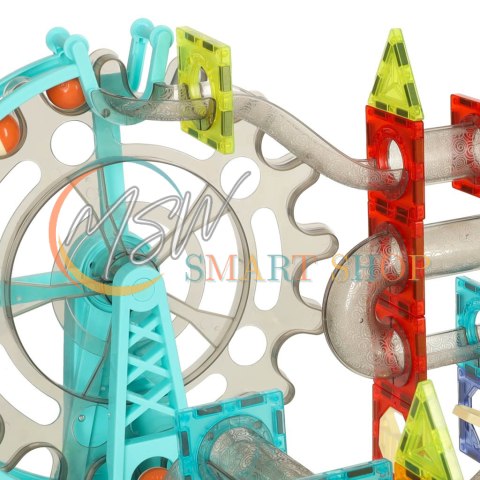 Klocki magnetyczne magnetic sticks marble tor kulkowy z dźwiękiem muzyką grający 118 elementów