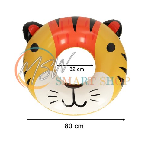 Kółko do pływania koło dmuchane kółko plażowe tygrysek 80cm max 60kg Kółko do pływania koło dmuchane kółko plażowe tygrysek 80cm max 60kg