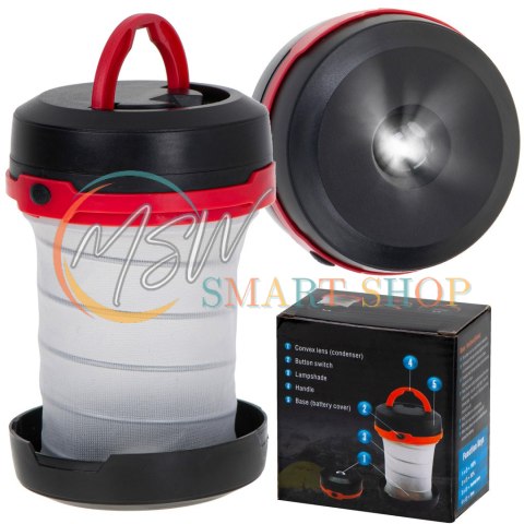 Lampa kempingowa turystyczna biwakowa latarka na baterie 2w1 3tryby LED Lampa kempingowa turystyczna biwakowa latarka na baterie 2w1 3tryby LED