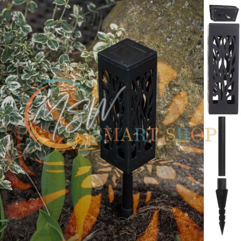 Lampa solarna ogrodowa ażurowa latarenka lamion LED czujnik zmierzchu wbijana 4szt.