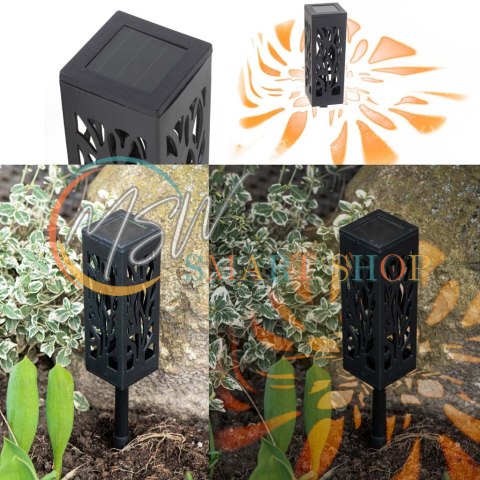 Lampa solarna ogrodowa ażurowa latarenka lamion LED czujnik zmierzchu wbijana 4szt.