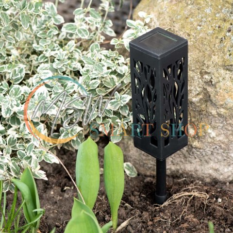 Lampa solarna ogrodowa ażurowa latarenka lamion LED czujnik zmierzchu wbijana 4szt.