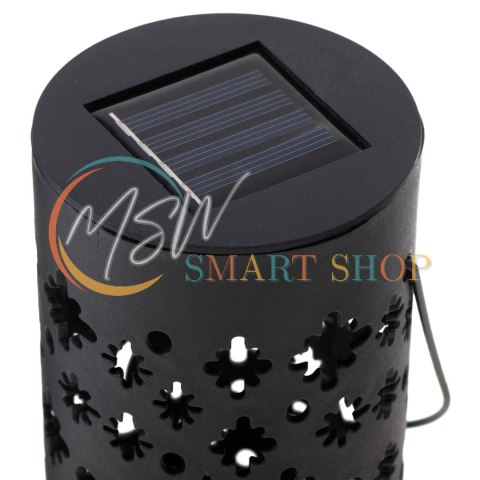 Lampa solarna ogrodowa ażurowa latarenka lampion LED czujnik zmierzchu wbijana 4szt.