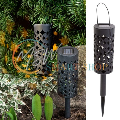 Lampa solarna ogrodowa ażurowa latarenka lampion LED czujnik zmierzchu wbijana 4szt.