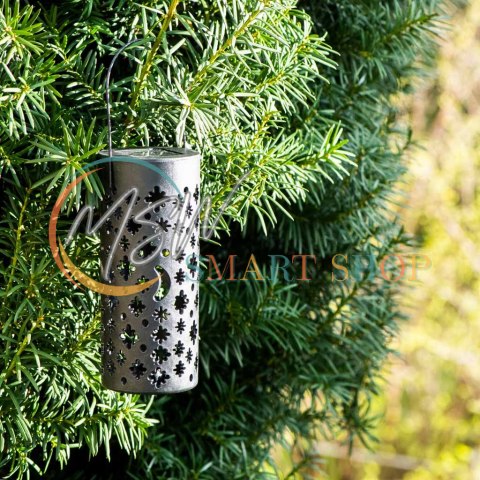 Lampa solarna ogrodowa ażurowa latarenka lampion LED czujnik zmierzchu wbijana 4szt.