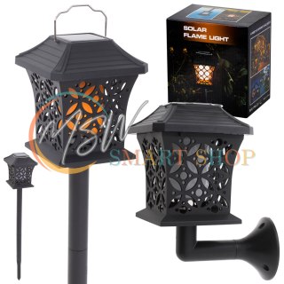 Lampa solarna ogrodowa ażurowa latarenka wisząca wbijana lampion 12 LED
