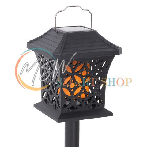 Lampa solarna ogrodowa ażurowa latarenka wisząca wbijana lampion 12 LED