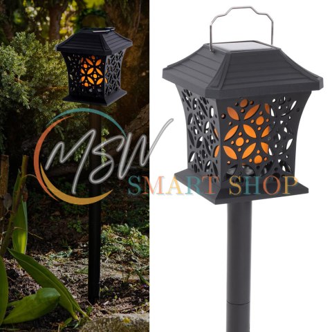 Lampa solarna ogrodowa ażurowa latarenka wisząca wbijana lampion 12 LED