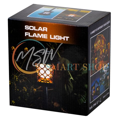 Lampa solarna ogrodowa ażurowa latarenka wisząca wbijana lampion 12 LED