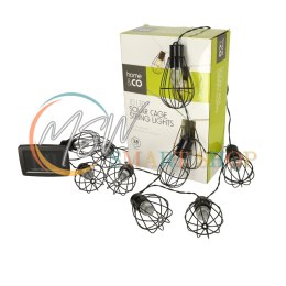 Lampki ogrodowe solarne żarówki girlanda loft 10LED